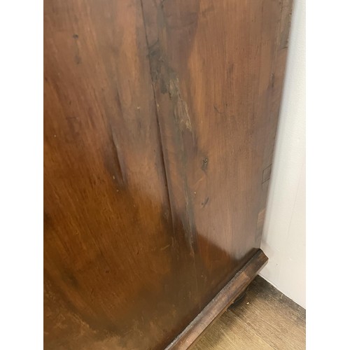 481 - An 18th century walnut cabinet on chest, with two cupboard doors, to reveal an interior with drawers... 