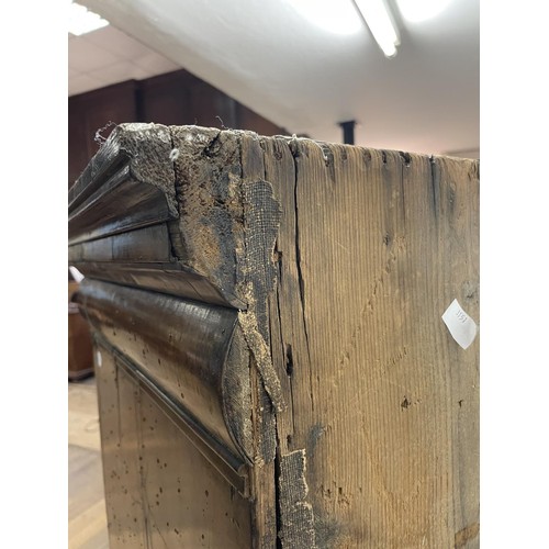 481 - An 18th century walnut cabinet on chest, with two cupboard doors, to reveal an interior with drawers... 