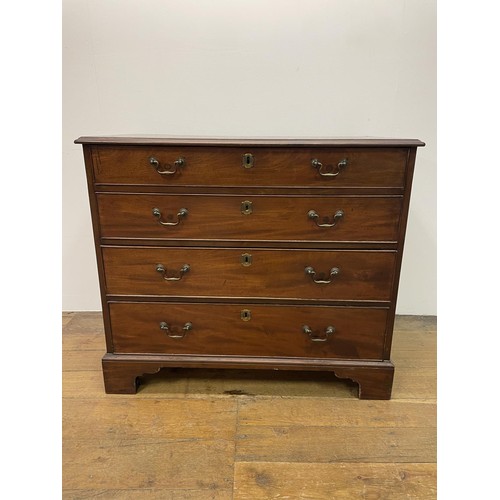 503 - A 19th century mahogany chest, having four long graduated drawers, 92 cm wide