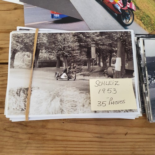 150D - Assorted motorcycle related photographs, 1950's onwards, including the TT (qty)