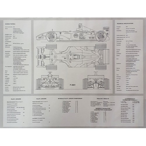 135A - A technical print of a Ferrari Formula One car, 45 cm x 60 cm