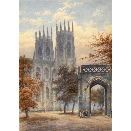 94 - T Budly, York Minster, watercolour, signed and dated 1884, 73 x 50 cm