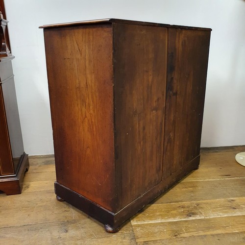 568 - A 19th Century mahogany chest, having to short and three long drawers, 99 cm wide