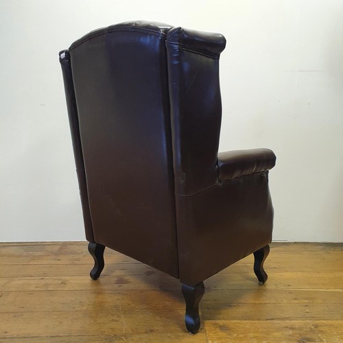 548 - A wing back armchair, and a single chair (2)