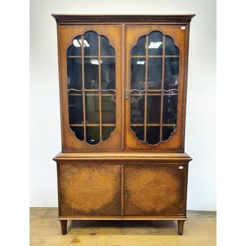 552 - A 19th century mahogany bow front chest, having two long and three short drawers, 105 cm wide, and a... 