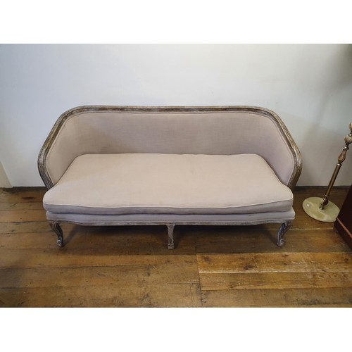 532 - A modern grey sofa, with a limed oak frame, 170 cm wide