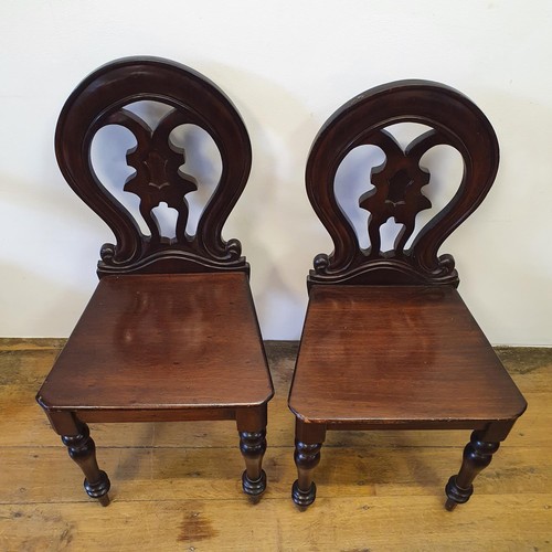 554 - A pair of 19th century hall Chairs (2)