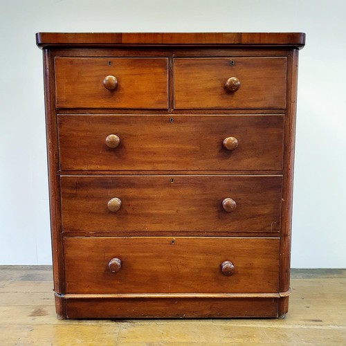 501 - A mahogany chest, having two short and three long drawers, 100 cm wide