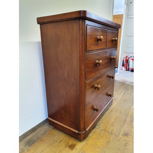 501 - A mahogany chest, having two short and three long drawers, 100 cm wide