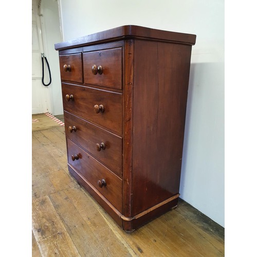 501 - A mahogany chest, having two short and three long drawers, 100 cm wide