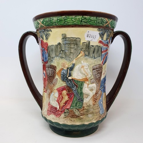 301 - A Royal Doulton limited edition commemorative loving cup of George and The Dragon, commemorating the... 