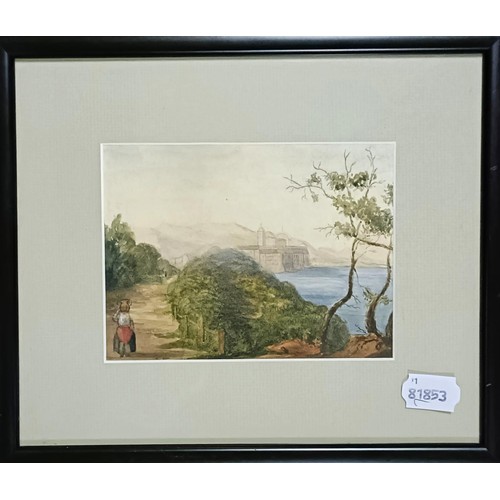 105 - H Macens, landscape, watercolour, signed and dated 1886, 24 x 35 cm, and four other watercolour land... 