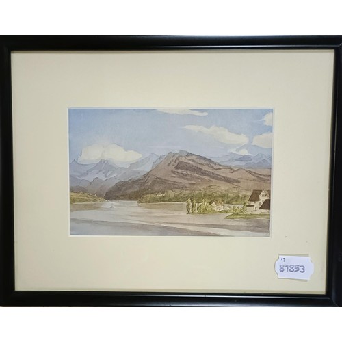 105 - H Macens, landscape, watercolour, signed and dated 1886, 24 x 35 cm, and four other watercolour land... 