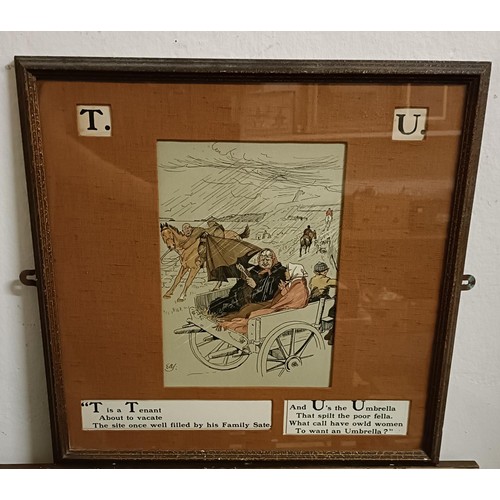 236 - A set of early 20th century alphabet hunting prints, all with mottos, framed (20)