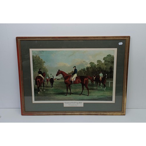 230 - A 19th Century style racing print, Creeper Beating Dragon, Vermin and Pipate, 52 cm x 68 cm and five... 