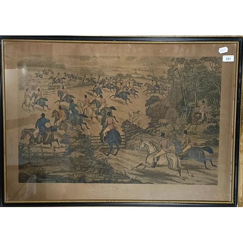 231 - A set of three 19th century hunting prints, 58 x 81 cm (3)