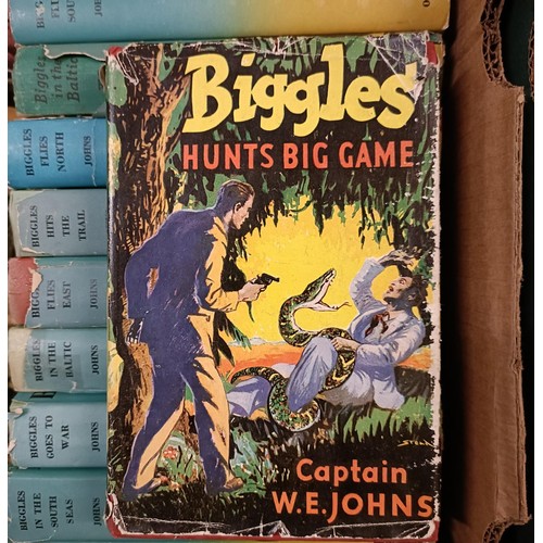 7 - Johns (Captain W E), Biggles Hunts Big Game, and assorted other Biggles books (box)