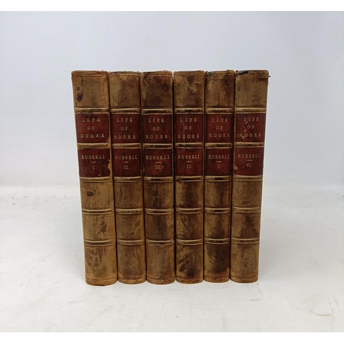 8 - Moore (Thomas), Memoirs Journal & Correspondence, six vols., and assorted other leather bindings (bo... 