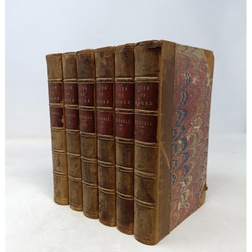 8 - Moore (Thomas), Memoirs Journal & Correspondence, six vols., and assorted other leather bindings (bo... 