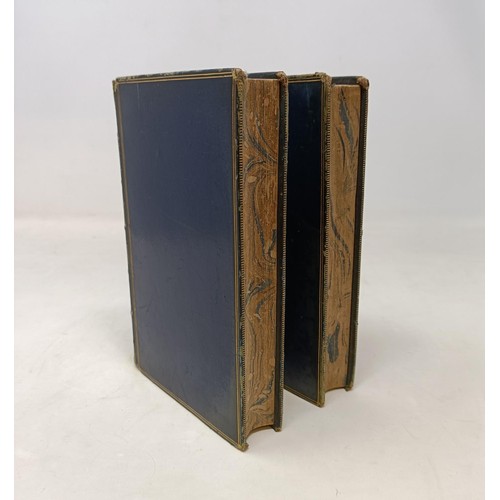 14 - The Works Of Ralph Waldo Emerson, two vols., and assorted leather bound vols. (box)