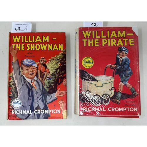 42 - Crompton (Richmal), William The Pirate, William The Rebel, most of the dust jacket is missing, Willi... 