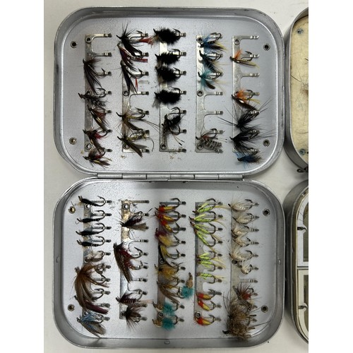 258 - Assorted fishing flies in two cases