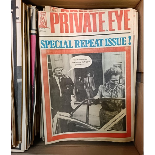 38 - Assorted books, and Private Eye magazines (4 boxes)