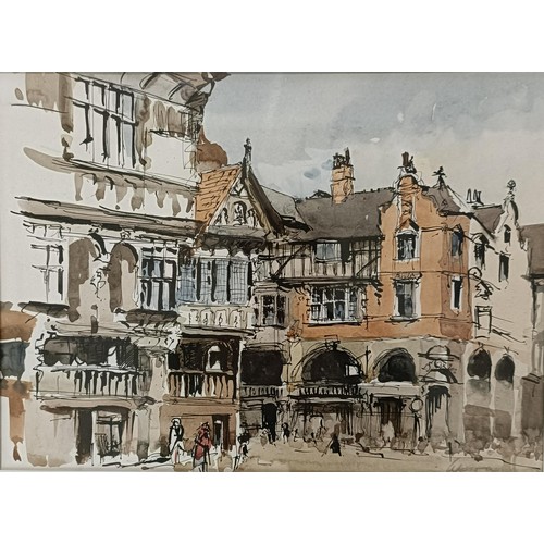 194 - Edward Wesson (British 1910-1983), The Cross, Chester, watercolour, signed, 21 x 29 cm