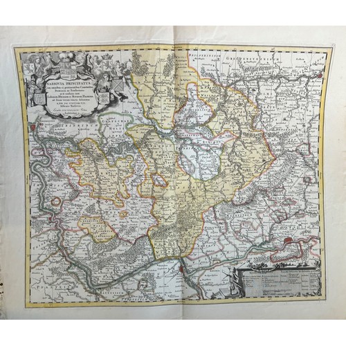 277 - A coloured map, 55 x 64 cm, and assorted other maps (qty)