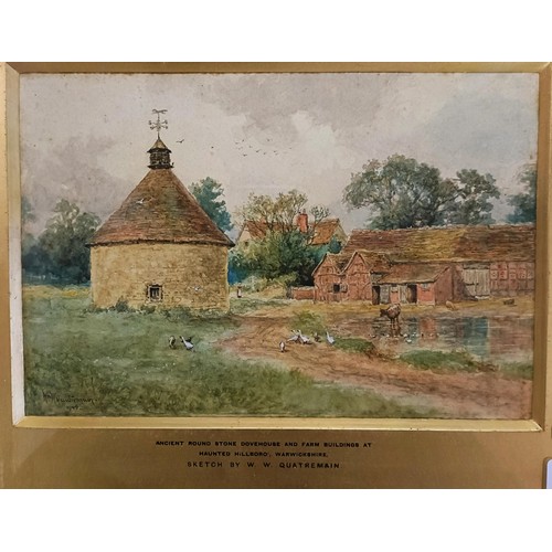 90A - William Wells Quatremain (1857-1930), Ancient Round Stone Dovehouse, and Farm Buildings at Haunted H... 