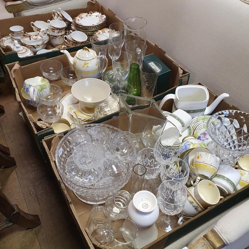 409 - An Art Deco part tea service, assorted ceramics and glassware (3 boxes)