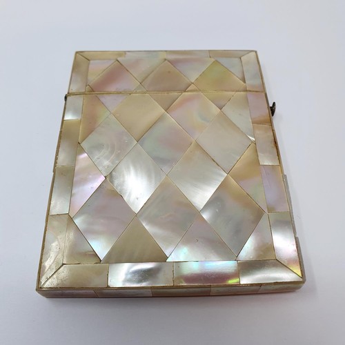 351 - A 19th century mother of pearl card case, 7 cm wide