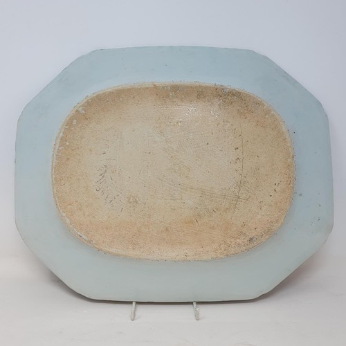 361 - A Chinese blue and white octagonal plate, 37 cm wide