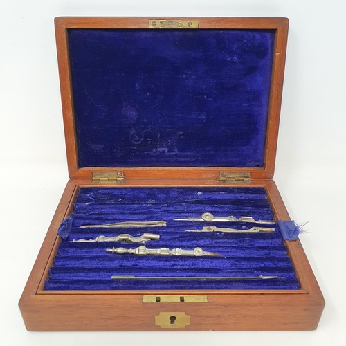 355 - A draughtsman's set in a mahogany case