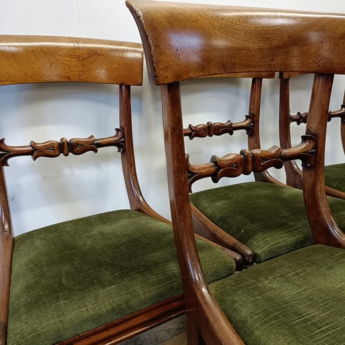 527 - A set of four mahogany bar back dining chairs, and a single chair (5)