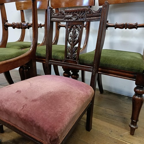 527 - A set of four mahogany bar back dining chairs, and a single chair (5)