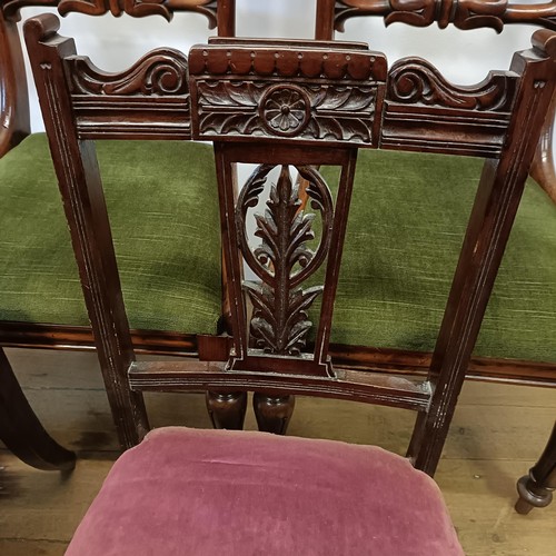 527 - A set of four mahogany bar back dining chairs, and a single chair (5)