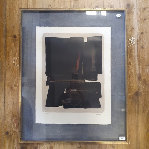 161 - Pierre Soulages, (b 1919), abstract, limited edition print, 13/30, signed, 65 x 50 cm, Subject to Ar... 