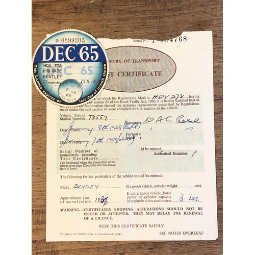 19 - 1935 Bentley 3.5 Litre Thrupp & Maberly DHC
Registration number HDV 278
Chassis number B-8-DG
Black ... 