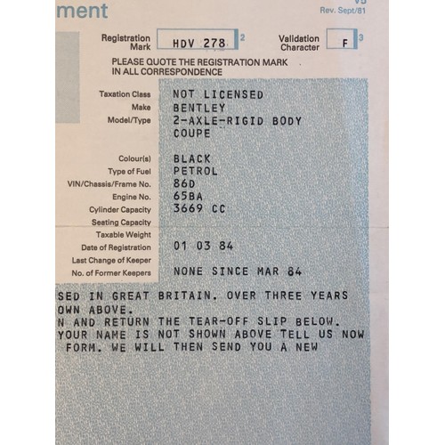 19 - 1935 Bentley 3.5 Litre Thrupp & Maberly DHC
Registration number HDV 278
Chassis number B-8-DG
Black ... 