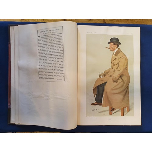 21 - A run of Vanity Fair magazines, from 1891-1906, in nine leather and cloth bound vols.