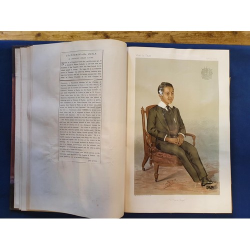 21 - A run of Vanity Fair magazines, from 1891-1906, in nine leather and cloth bound vols.