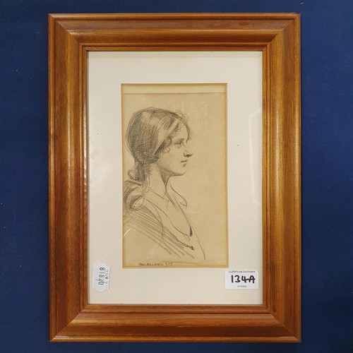 134A - Arthur Royce Bradbury (British 1892-1977), portrait of a lady, charcoal, signed, 20 x 12 cm