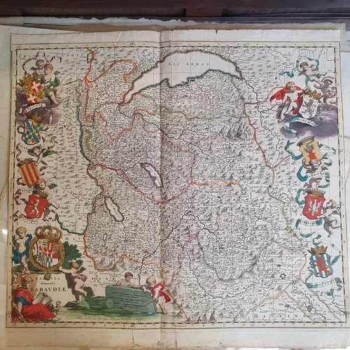 275 - A hand coloured map, 60 x 54 cm, and assorted other maps (qty)