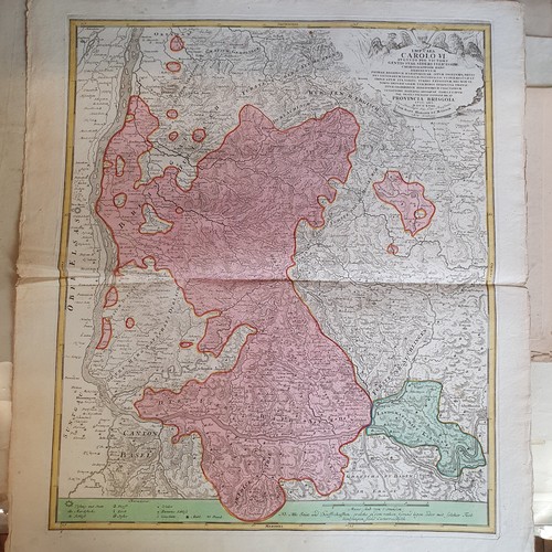 275 - A hand coloured map, 60 x 54 cm, and assorted other maps (qty)