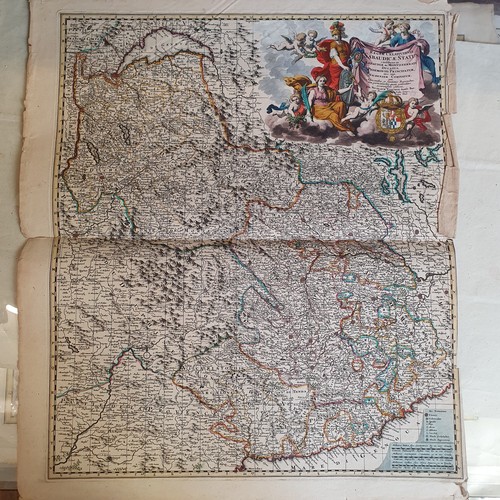 275 - A hand coloured map, 60 x 54 cm, and assorted other maps (qty)