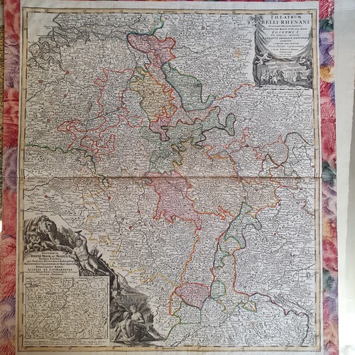 275 - A hand coloured map, 60 x 54 cm, and assorted other maps (qty)