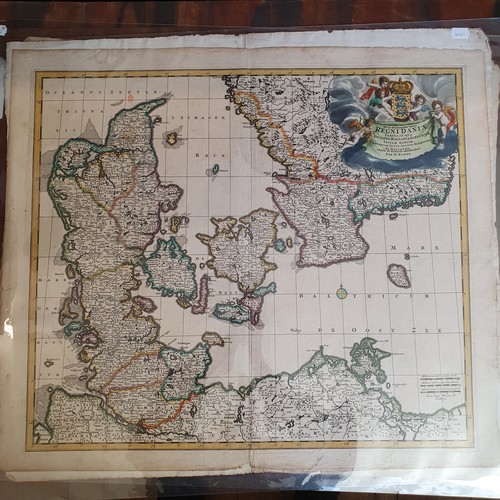 275 - A hand coloured map, 60 x 54 cm, and assorted other maps (qty)