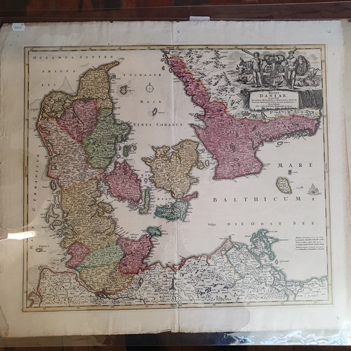 275 - A hand coloured map, 60 x 54 cm, and assorted other maps (qty)