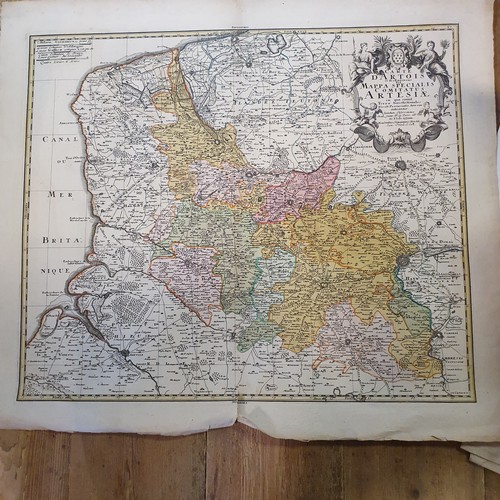 276 - A hand coloured map, 50 x 60 cm and assorted other maps (qty)